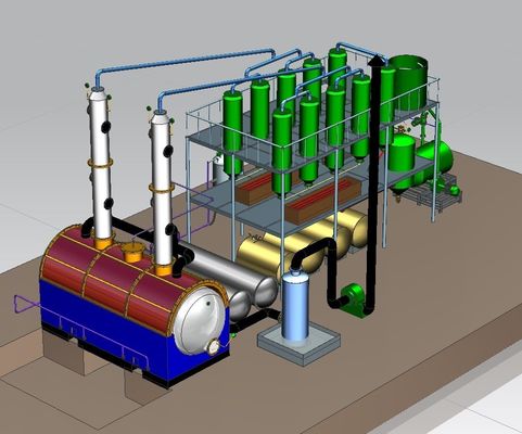 30TPD отходы двигателя нефти переработки в дизельное дистилляционное оборудование в 150 квадратных метров
